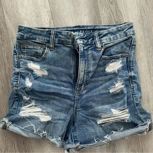 American Eagle Hi-Rise Shortie Distressed